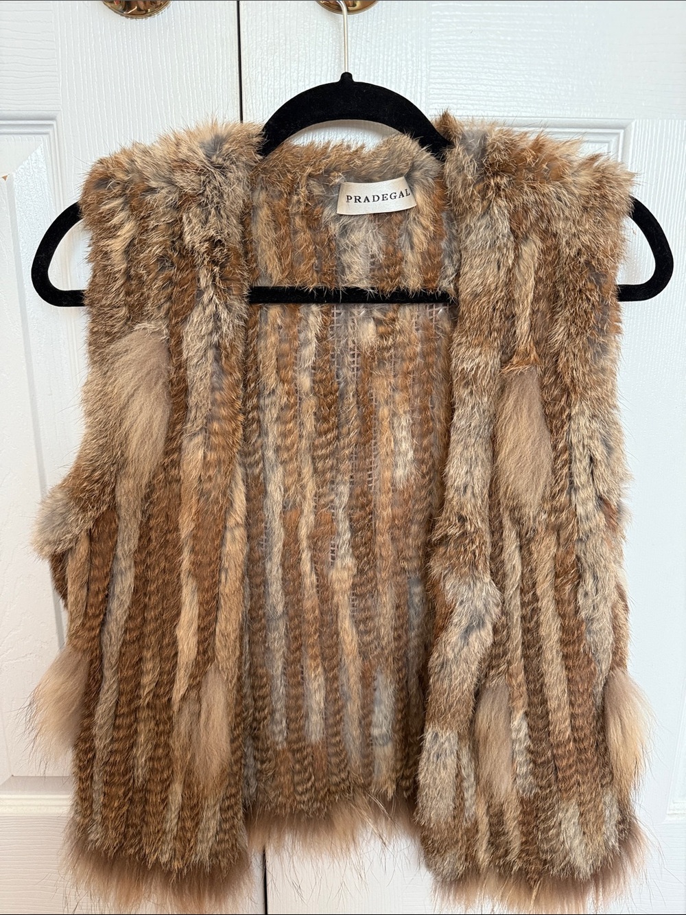 Women's Natural Brown Faux Fur Vest